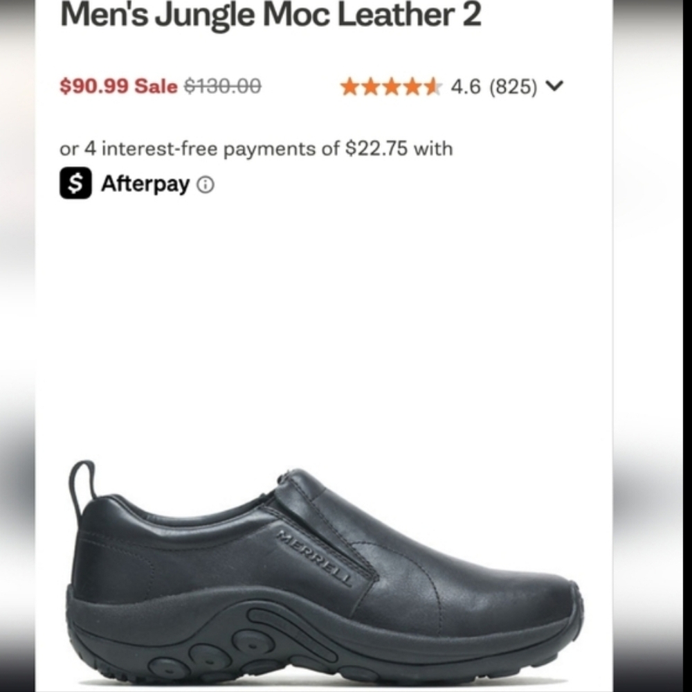 Merrell Leather Jungle Moc Slip On Loafer Casual Dress Walk Shoe Black Man 10.5 - Picture 4 of 10